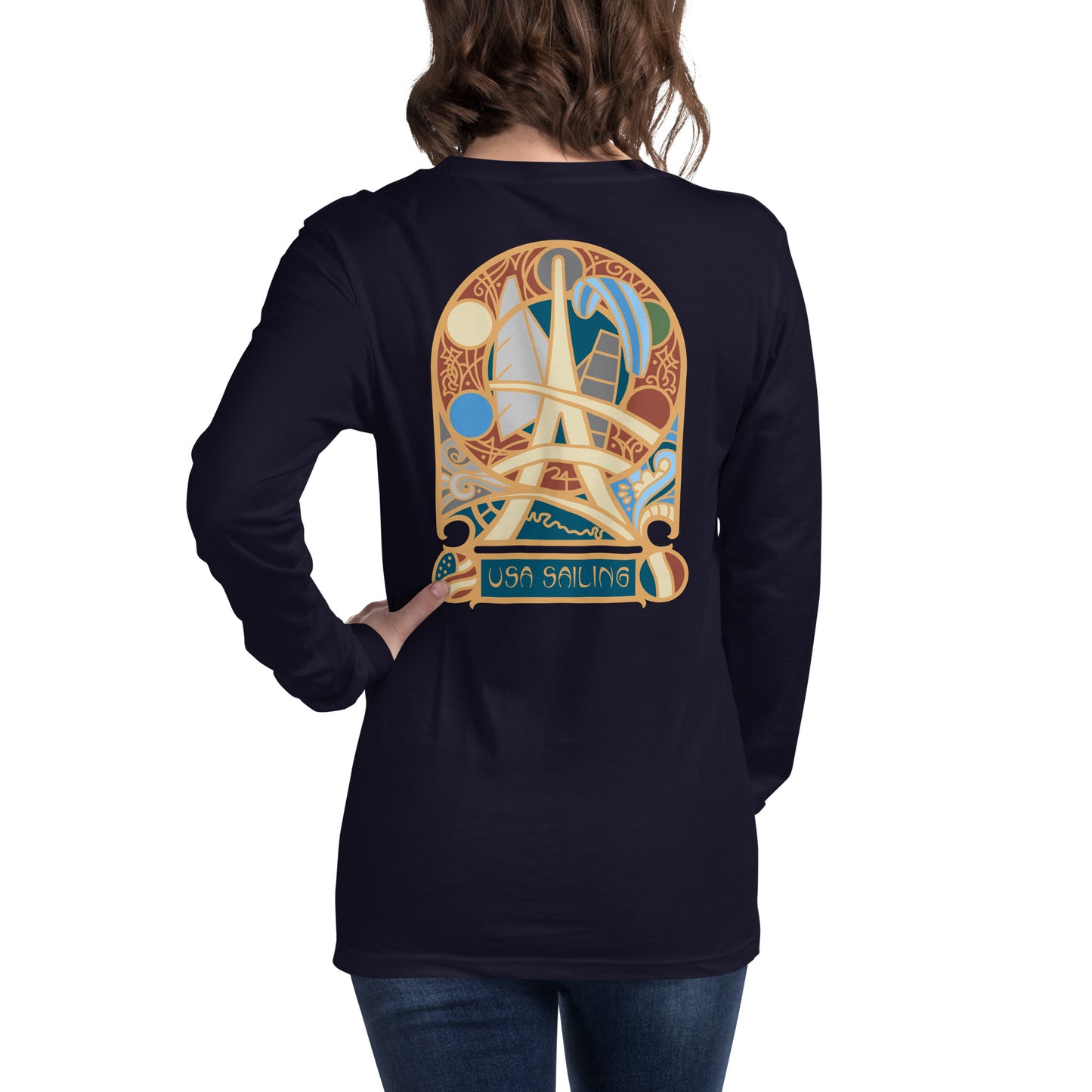 Unisex Long Sleeve Graphic Tee (Pin Design)